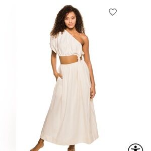 Farm Rio one shoulder linen dress